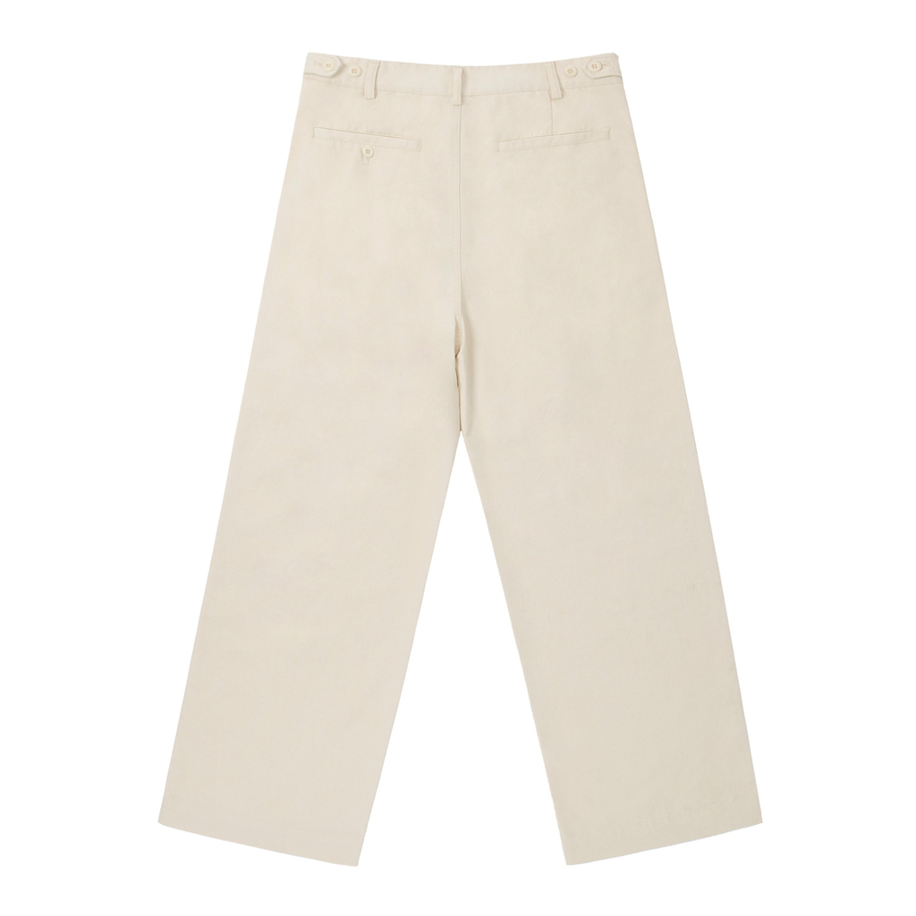 Kerveli Studios pleated straight leg trousers back view