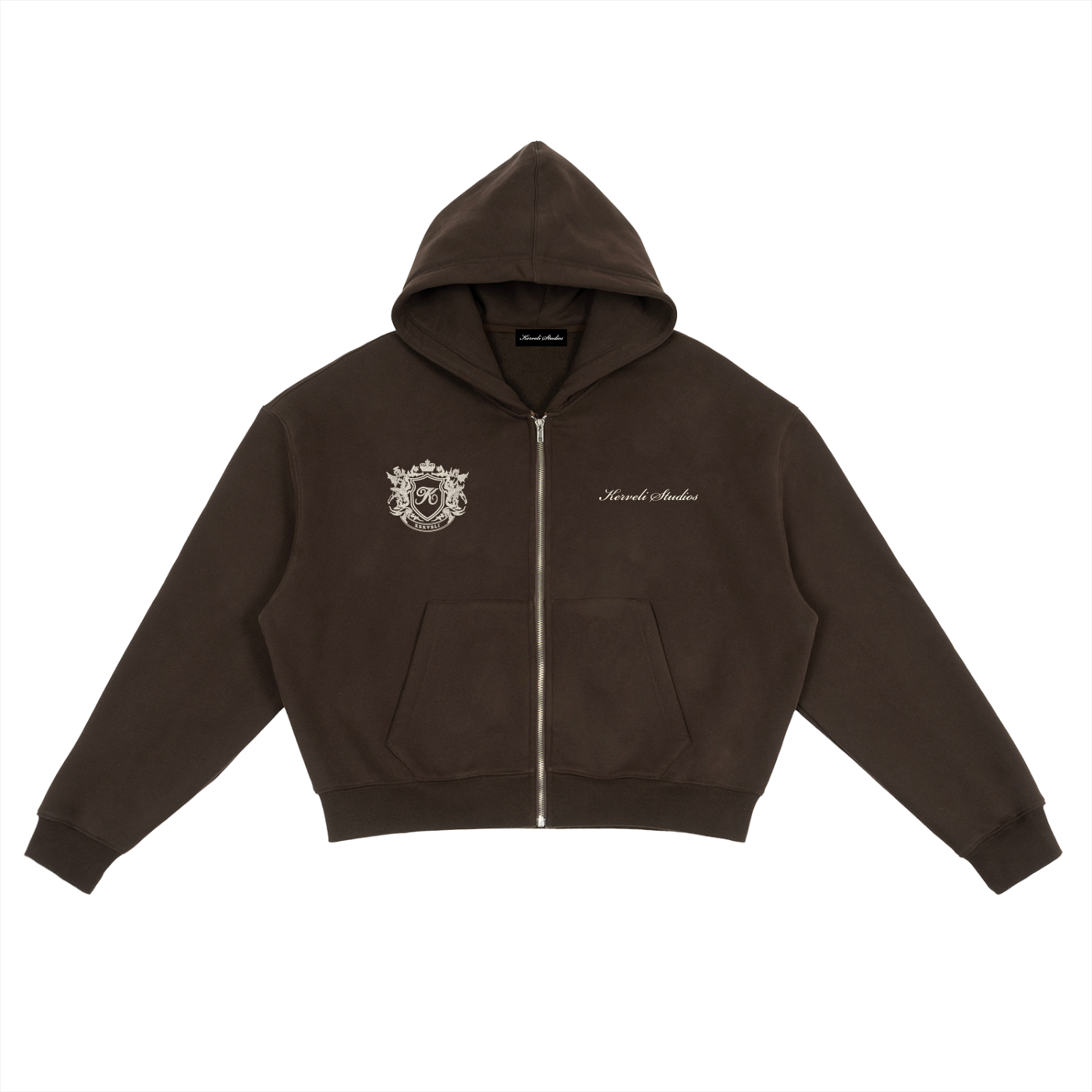 Kerveli Studios Studio Boxy zip hoodie front view