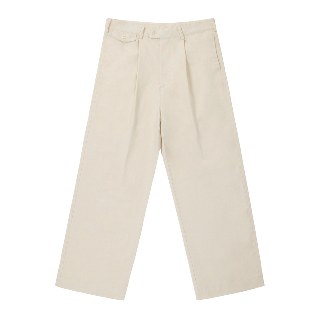 Kerveli Studios pleated straight leg trousers front view