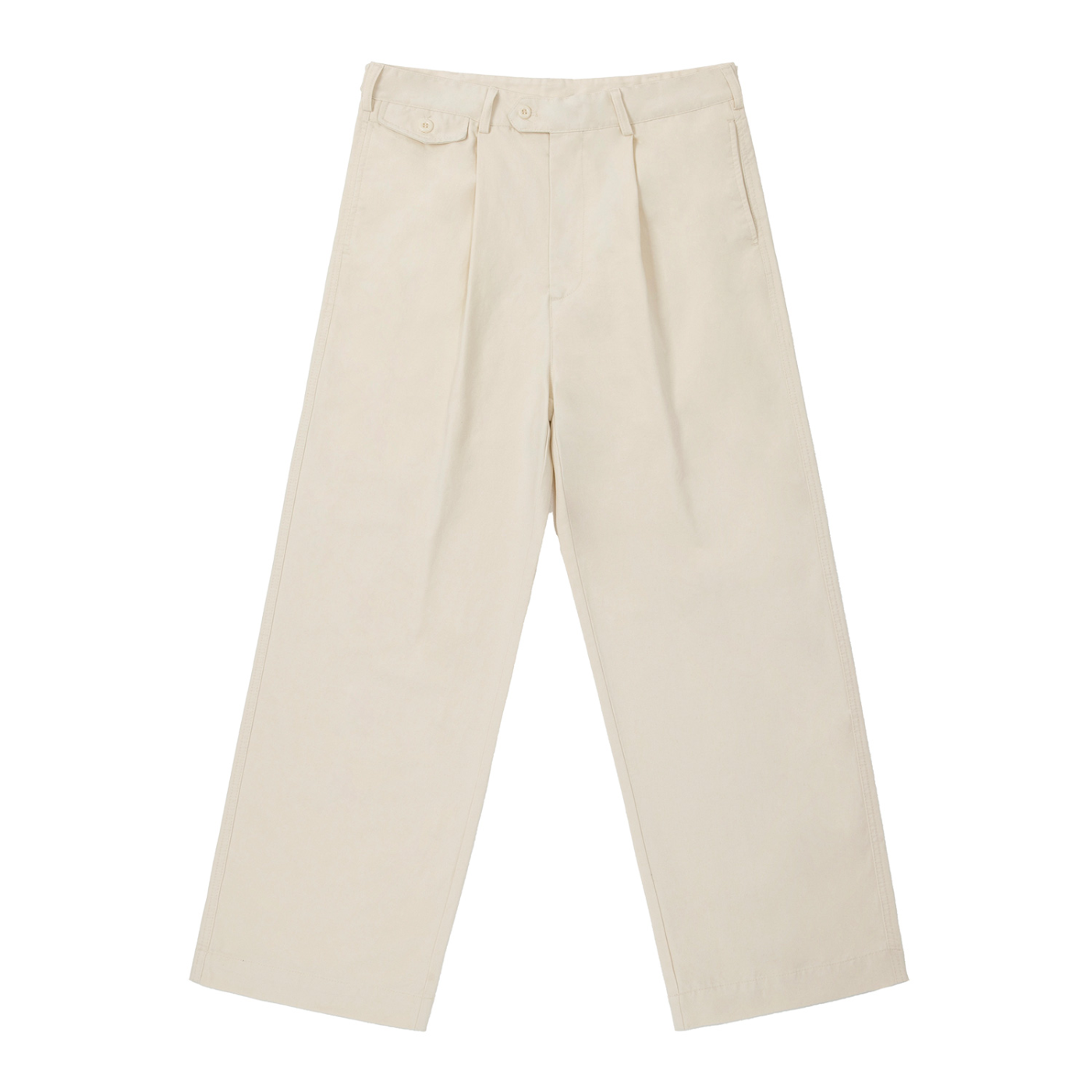 Pleated Straight-Leg Trousers