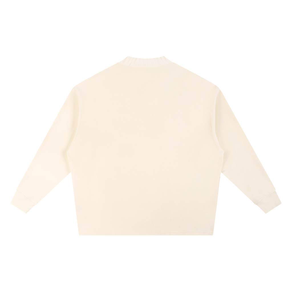 Blurred Crest Knit Collar Long-Sleeve