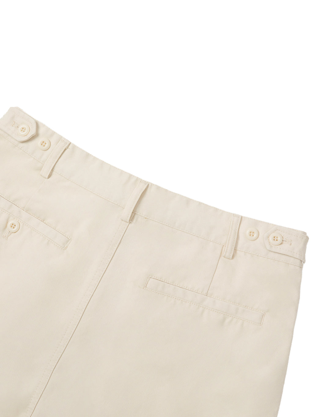 Kerveli Studios pleated straight leg trousers waistline back view